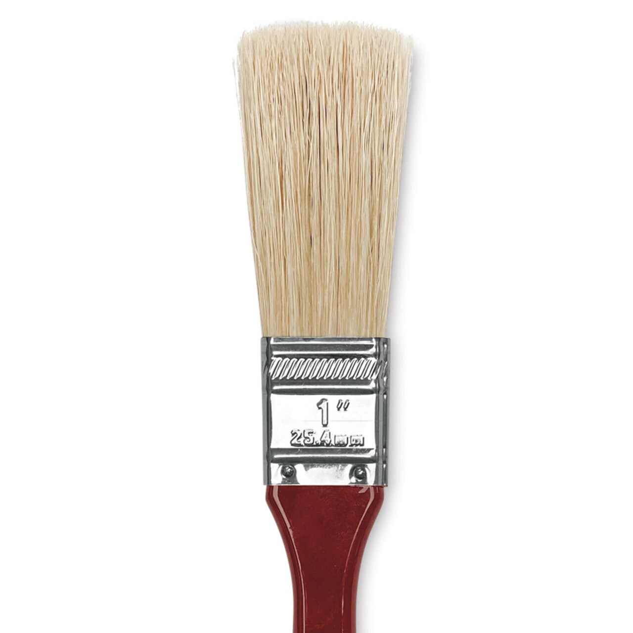Dynasty Red-Letter White Bristle Brush - Extra Long Flat, Long Handle, Size 1"